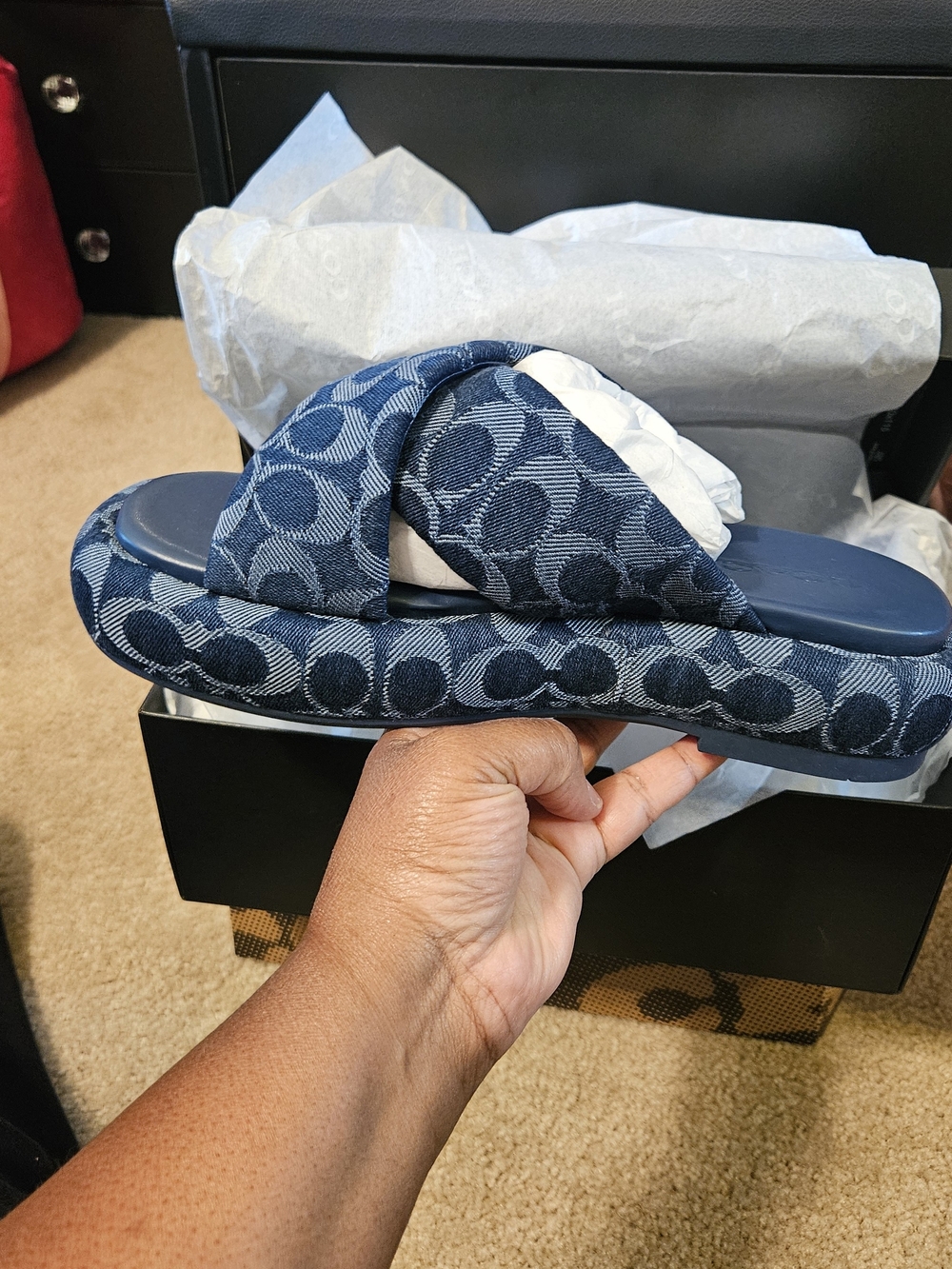 Coach Penelope Signature C Denim Sandal - Picture 3 of 16